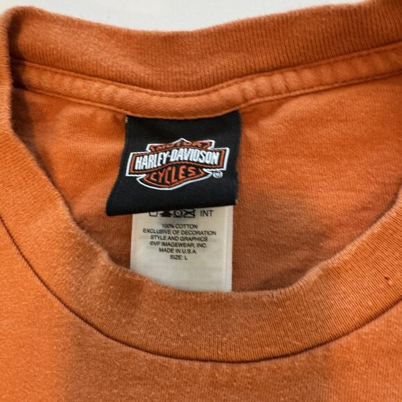 Vintage Y2K Harley Davidson 2008 Sturgis Wille G Orange Shirt Size Large Tee - Picture 4 of 6